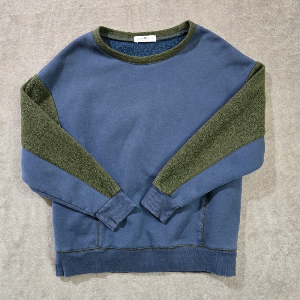 Natural Life Sweatshirt Womens Small Colorblock Fleece Boho Gorpcore Earthy